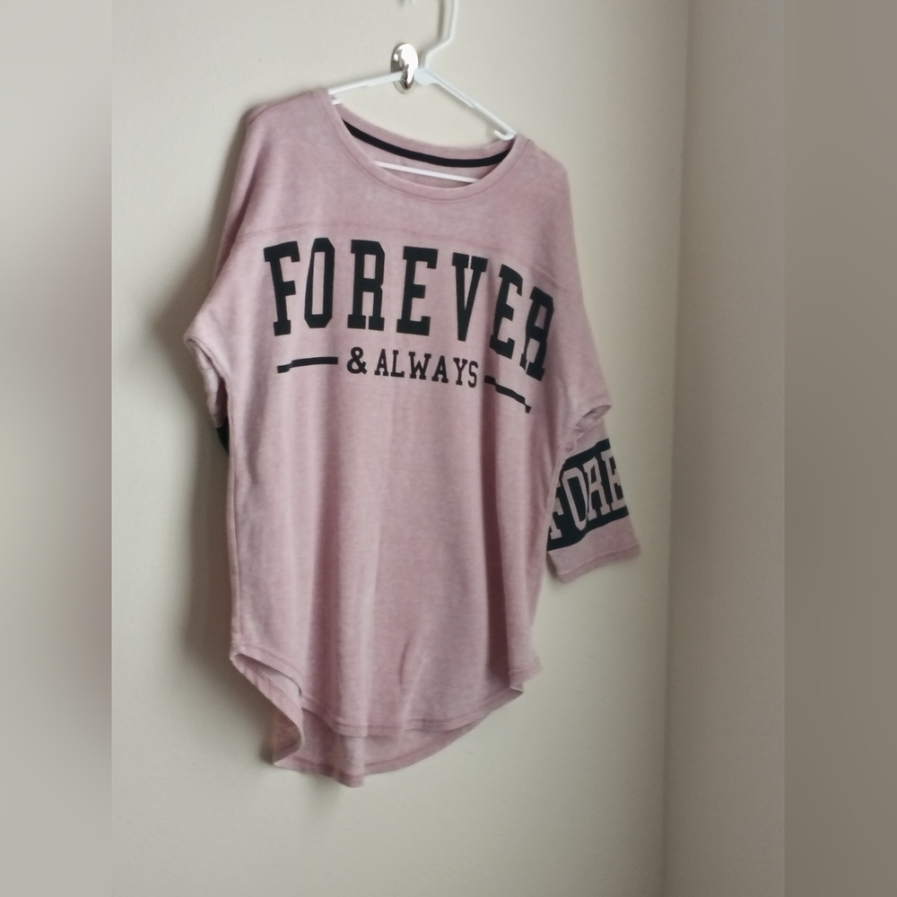 Unbranded Forever & Always Blouse Women 4X Pink & Black Top Casual Lagenlook